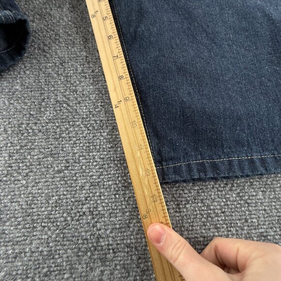 VTG Mecca Jean Shorts Jorts Denim Urban Dark Wash Cotton Y2K Adult ACTL 32X13 - Picture 11 of 16